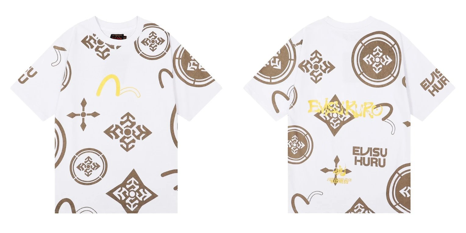 Evisu T-Shirts Short-Sleeve Graphic T-Shirt — QC 09 white