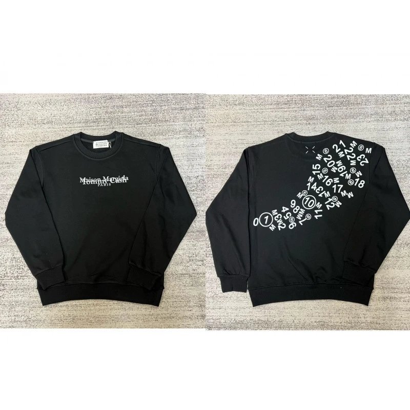 Maison Margiela Hoodies & Sweatshirts Crewneck sweatshirt with number-logo graphics — 3 black