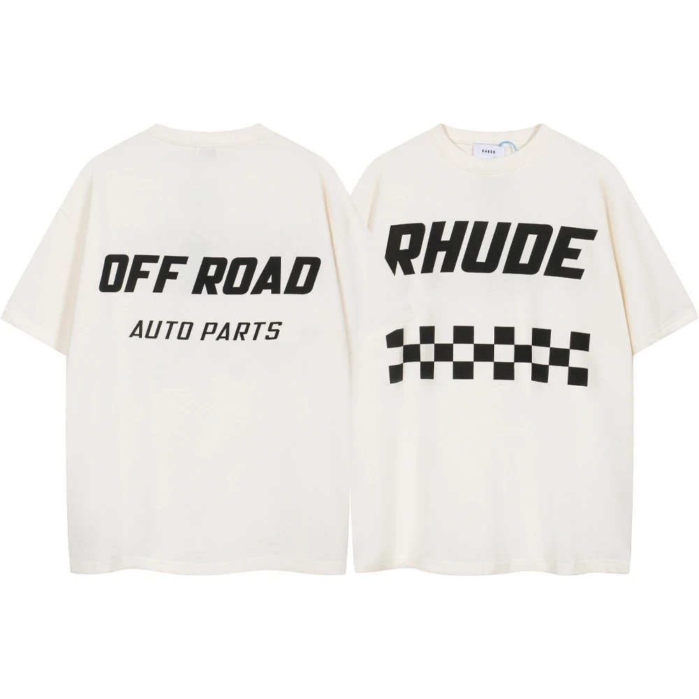 Rhude T-Shirts Graphic Print Short-Sleeve T-Shirt — 8045 white