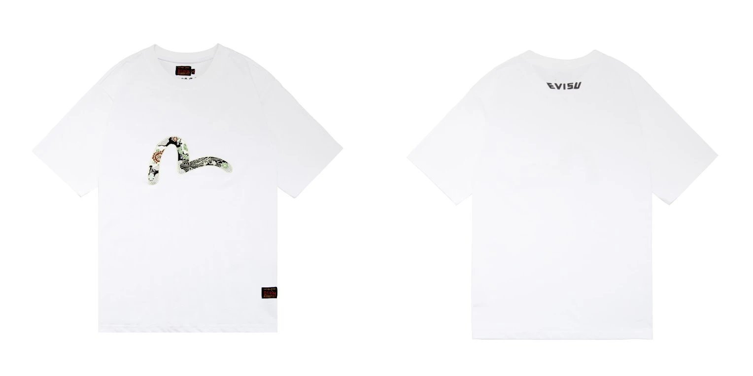 Evisu T-Shirts Short-Sleeve Graphic T-Shirt — QC 05 white