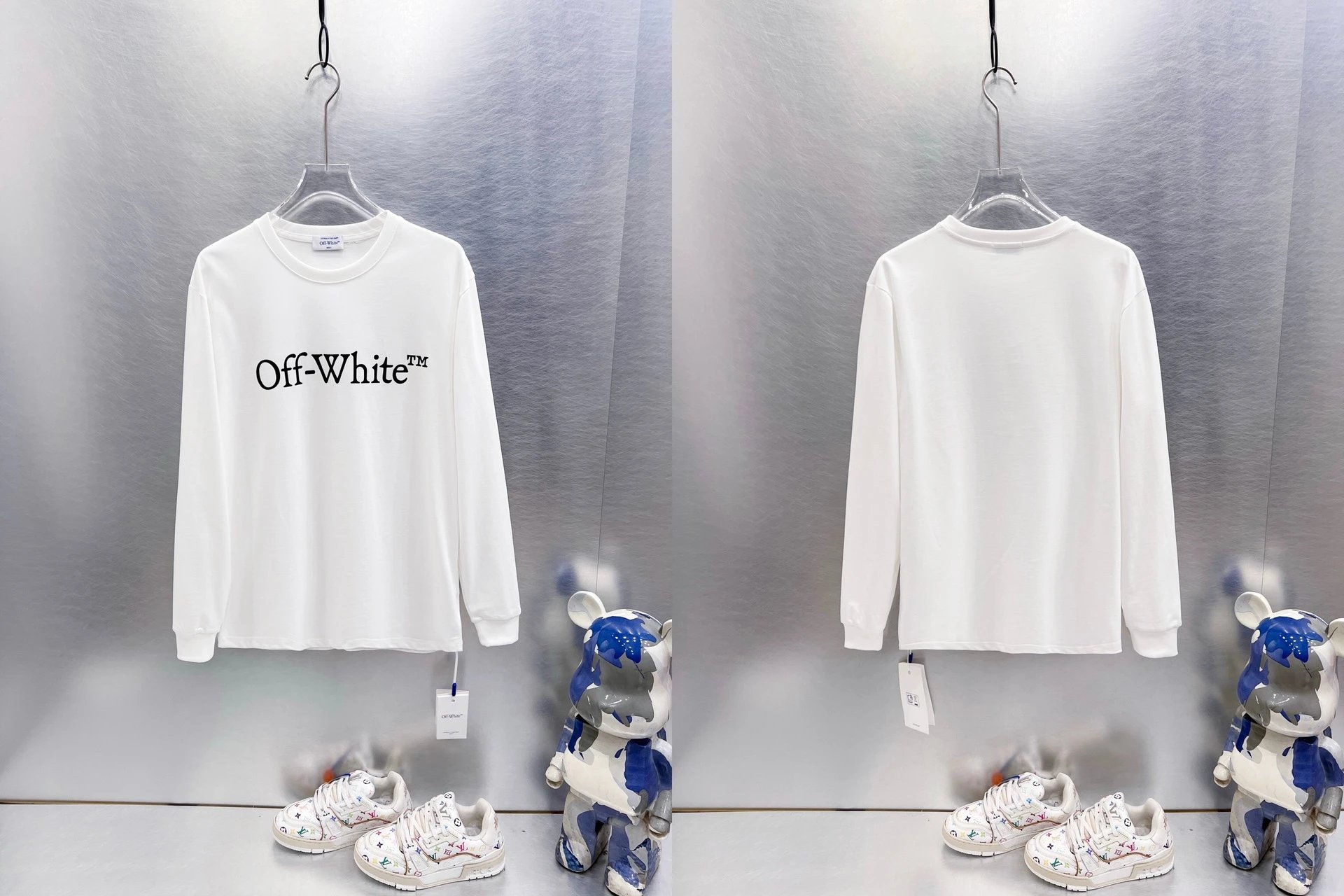Off-White T-Shirts Long-Sleeve Graphic Arrow T-Shirt — 9650 white