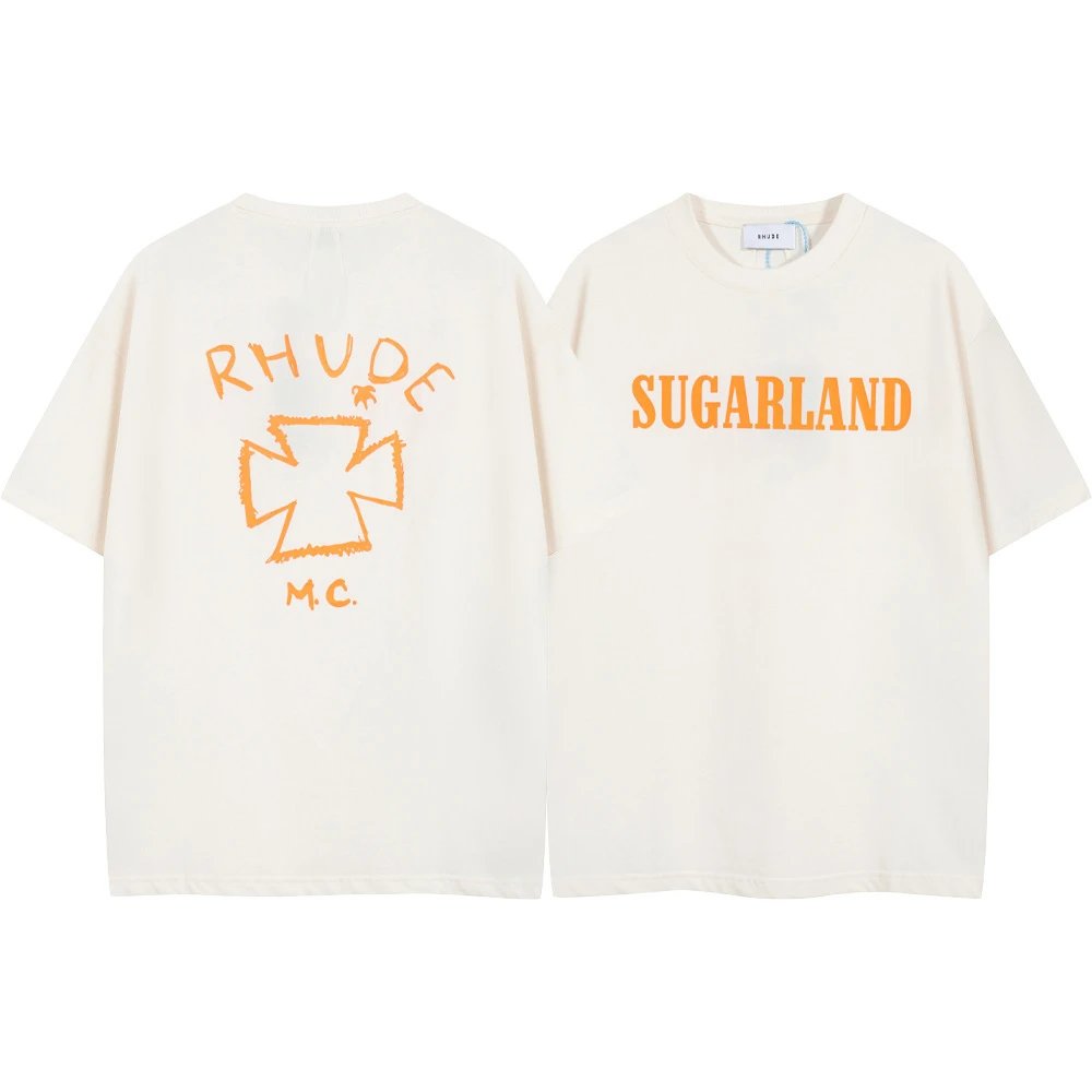Rhude T-Shirts Graphic Print Short-Sleeve T-Shirt — 8055 white
