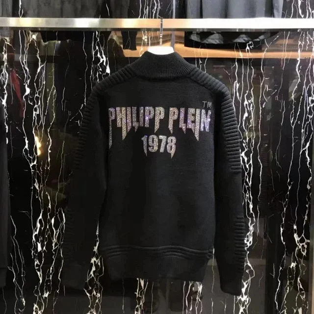 Philipp Plein Knitwear Ribbed Turtleneck Skull Embellished Sweater product detail image 3