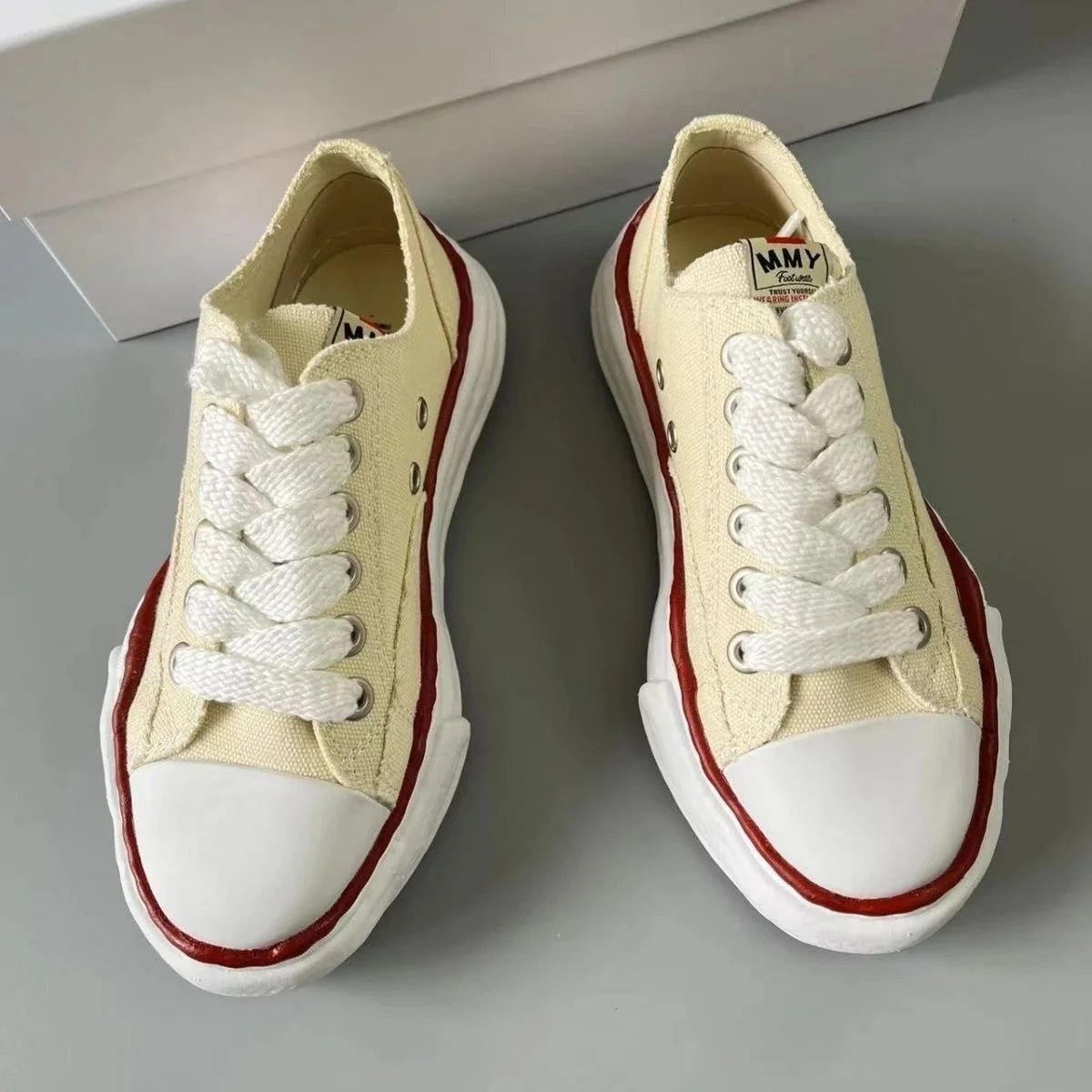 AMMY Sneakers Frayed canvas shell-toe platform — 30