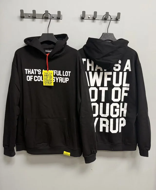 Deno Studio Hoodies & Sweatshirts That's a Awful Lot of Cough Syrup Graphic Pullover Hoodie product detail image 6