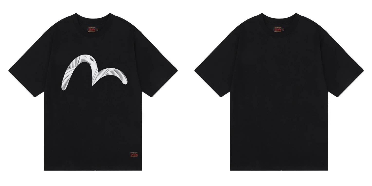 Evisu T-Shirts Short-Sleeve Graphic T-Shirt — QC 021 Black