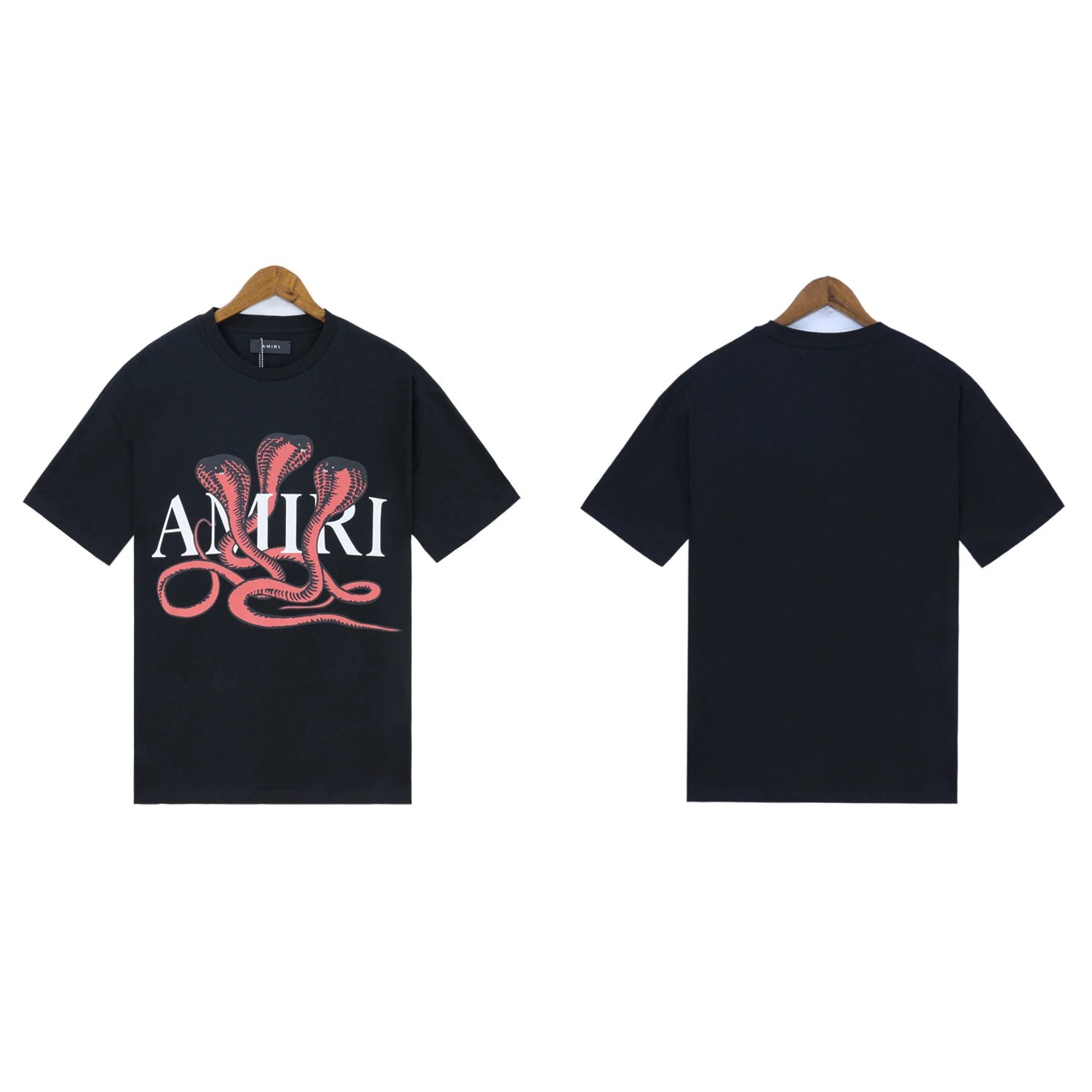 AMIRI T-Shirts Washed Graphic T-Shirt — 2005 Black and red