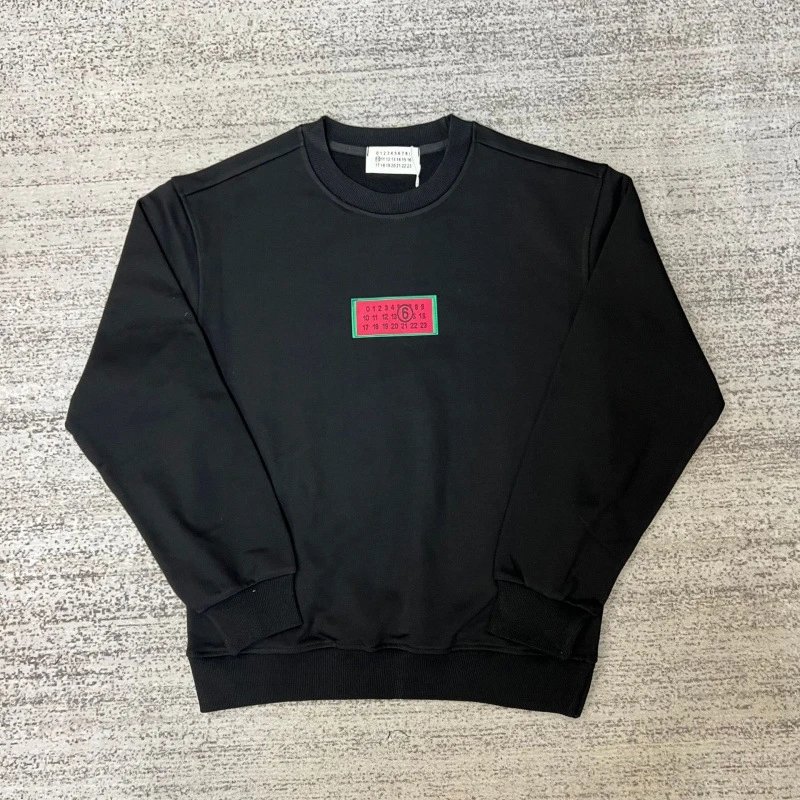 Maison Margiela Hoodies & Sweatshirts Crewneck sweatshirt with number-logo graphics — 31 black