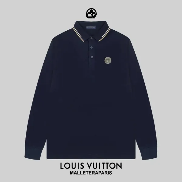 Louis Vuitton x Malletier Paris Long-Sleeve Polo Navy Tops Polo - 1