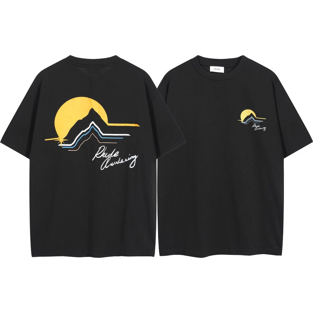 Rhude T-Shirts Graphic Print Short-Sleeve T-Shirt — 8056 black