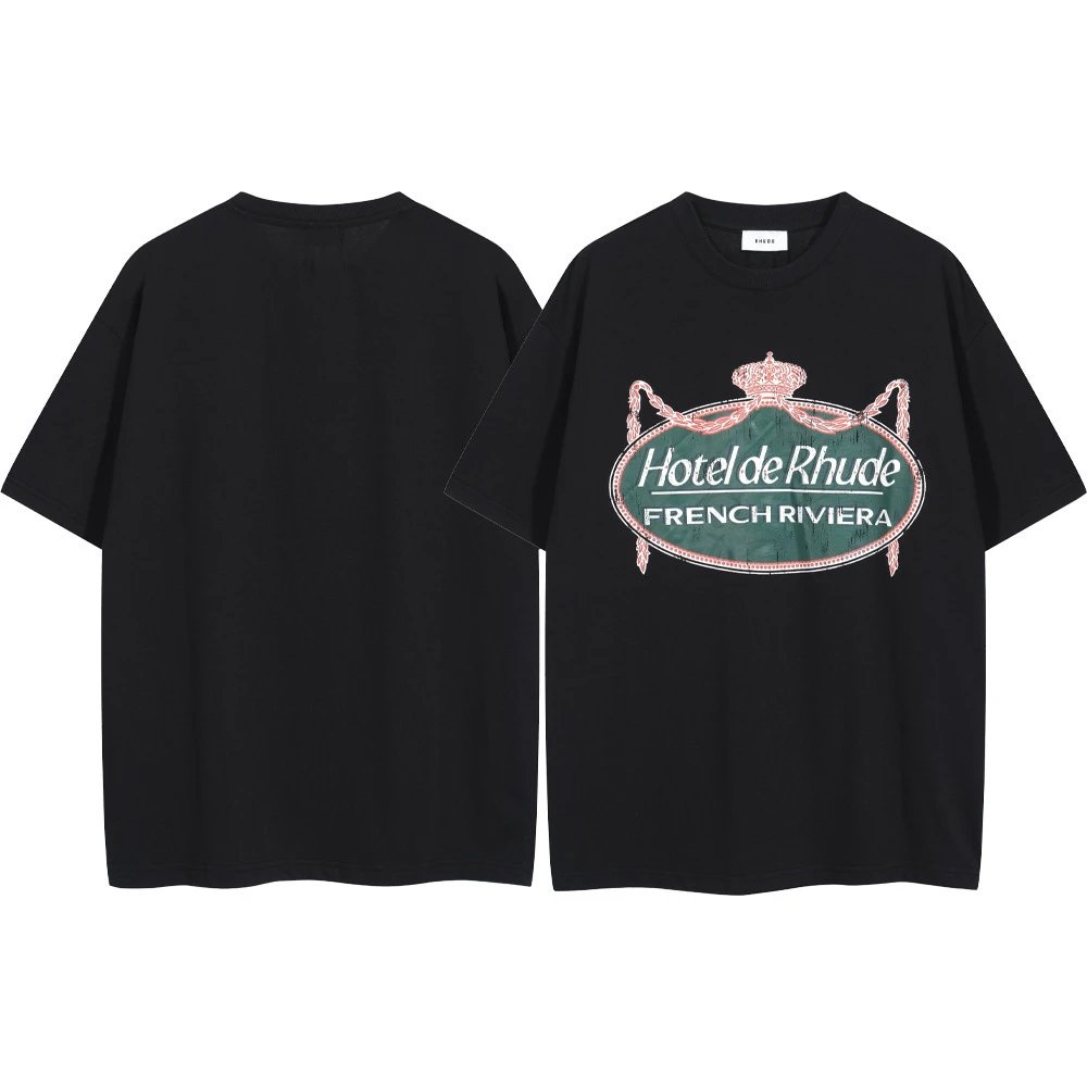 Rhude T-Shirts Graphic Print Short-Sleeve T-Shirt — 8060 black