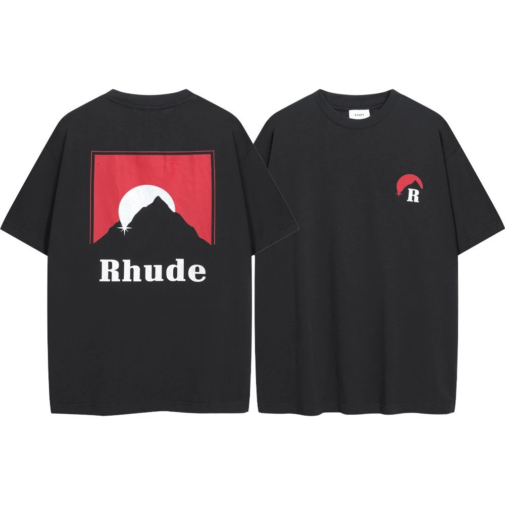 Rhude T-Shirts Graphic Print Short-Sleeve T-Shirt — 8062 black