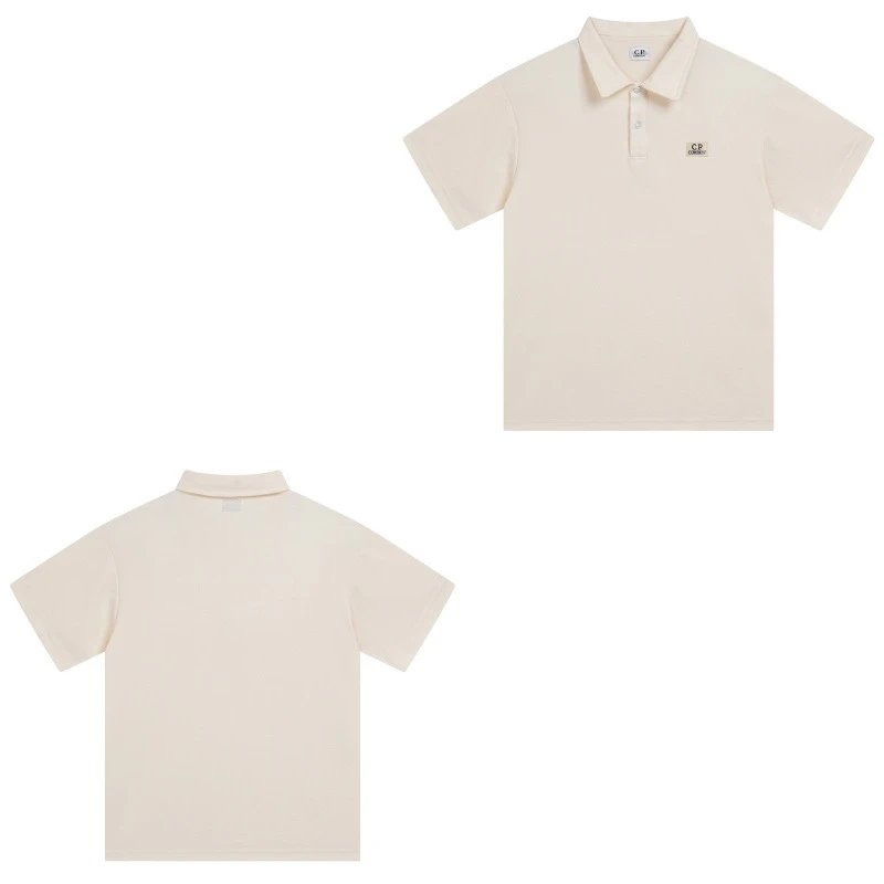 C.P. Company Shirts Short-Sleeve Polo Shirt — 016 Apricot Color