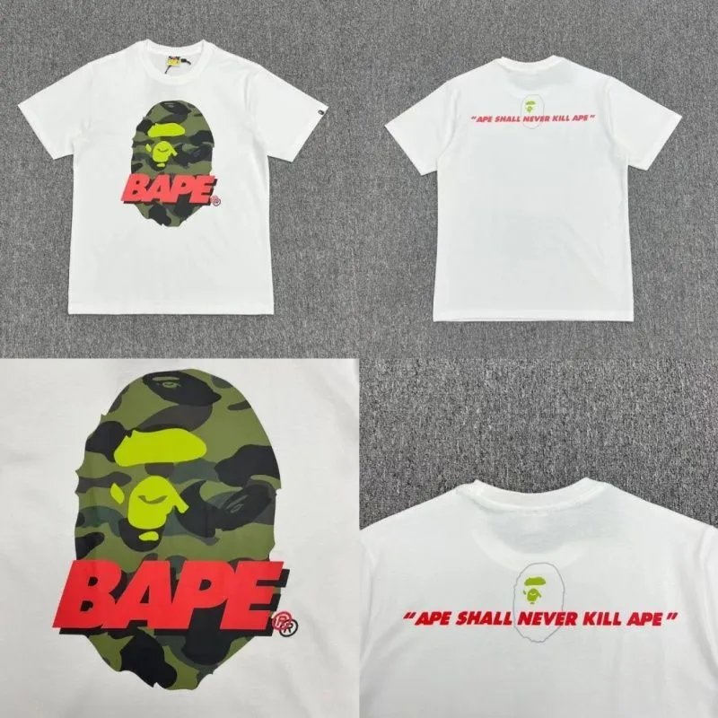 A Bathing Ape T-Shirts Head Graphic T-Shirt — white 336