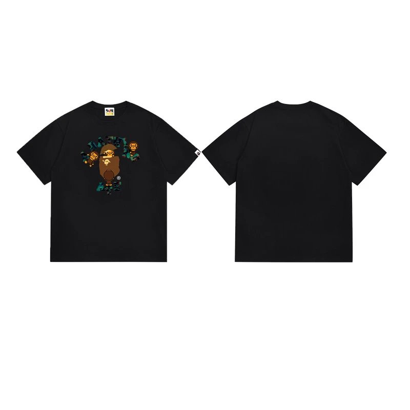 A BATHING APE T-Shirts Graphic Print T-Shirt — 119 black