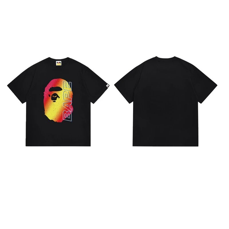 A BATHING APE T-Shirts Graphic Print T-Shirt — 127 black