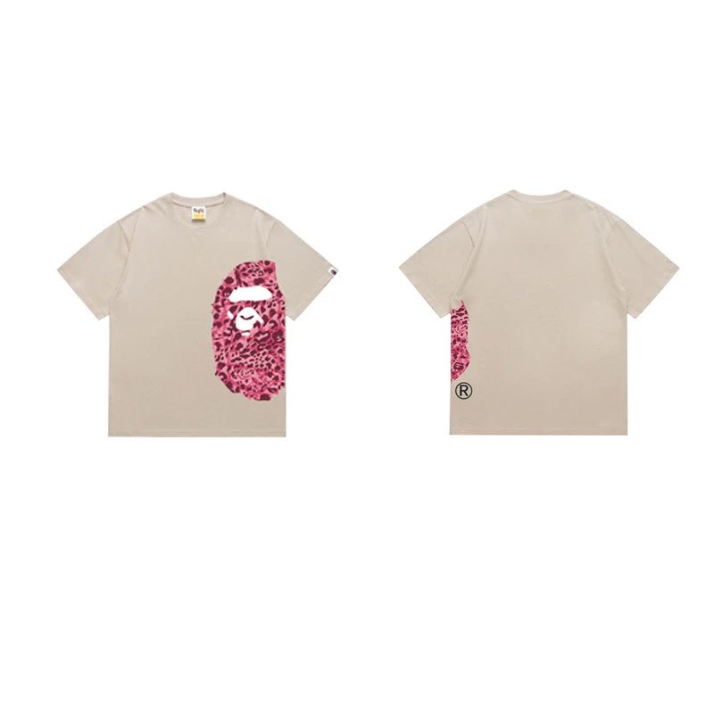 BAPE T-Shirts Side Ape Head Camouflage Print — 1331 Apricot color