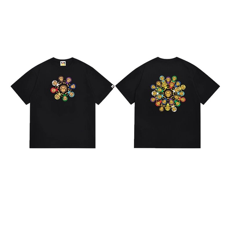 A Bathing Ape T-Shirts Short-Sleeve Graphic T-Shirt — 132 black