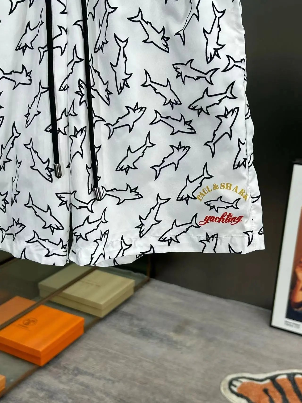 Design Paul & Shark Shark Print Navy Swim Shorts - 25