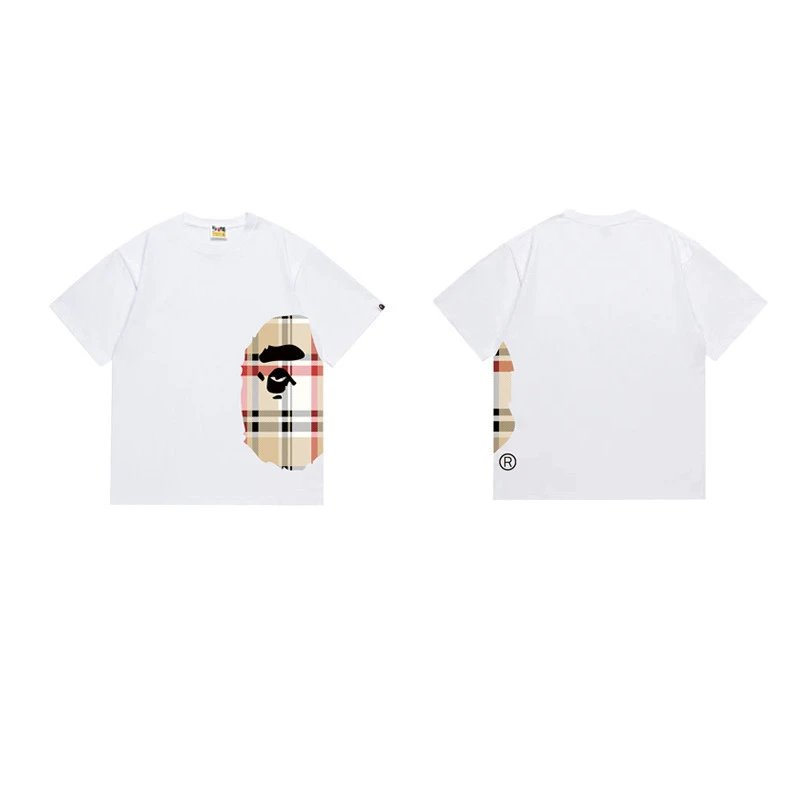 BAPE T-Shirts Side Ape Head Camouflage Print — 1340 white