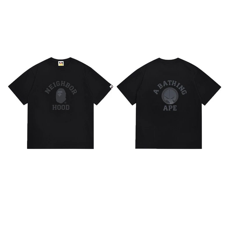 A Bathing Ape T-Shirts Short-Sleeve Graphic T-Shirt — 140 black