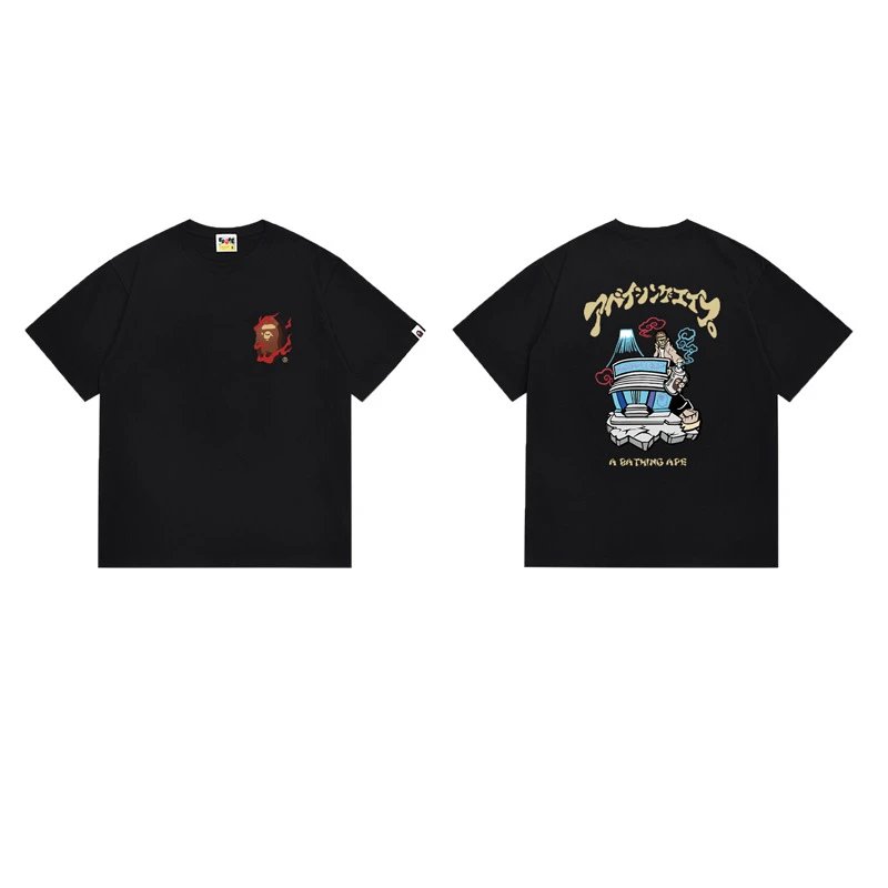 A Bathing Ape T-Shirts Short-Sleeve Graphic T-Shirt — 144 Black
