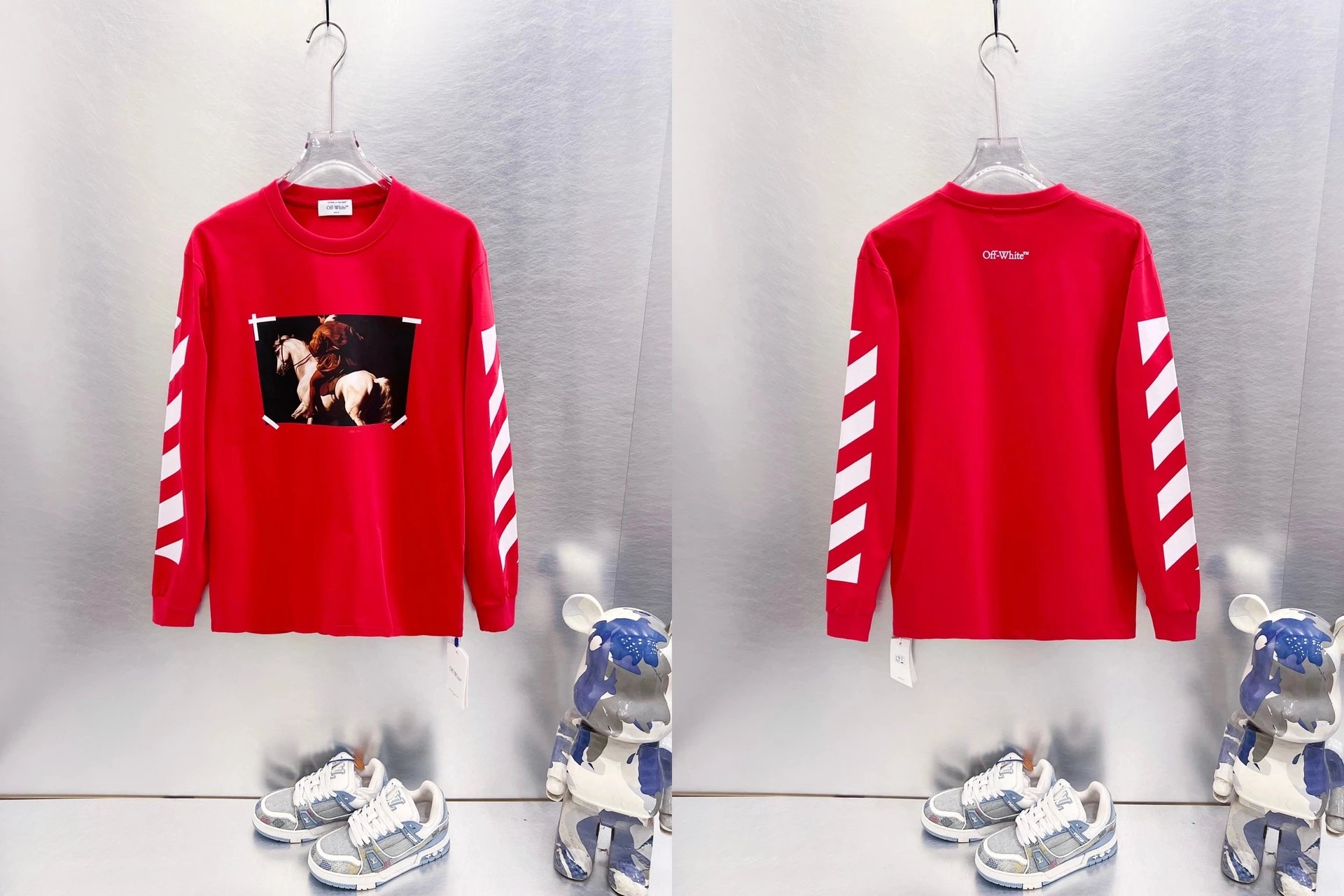 Off-White T-Shirts Long-Sleeve Graphic Arrow T-Shirt — 9659 Red