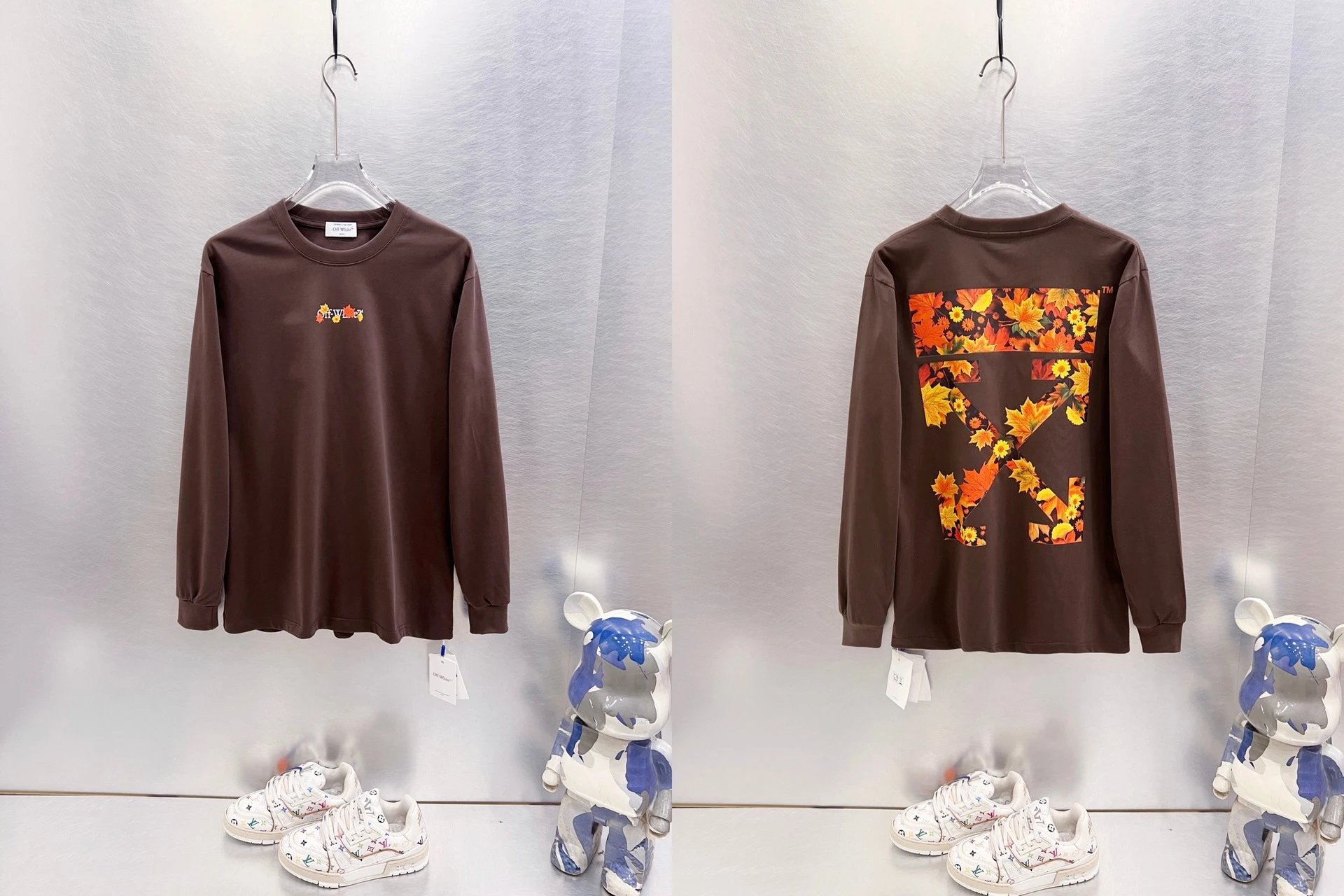 Off-White T-Shirts Long-Sleeve Graphic Arrow T-Shirt — 9637 Brown