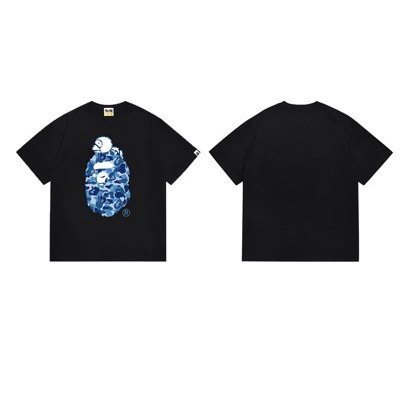 A Bathing Ape T-Shirts Short-Sleeve Graphic T-Shirt — 146 black and blue