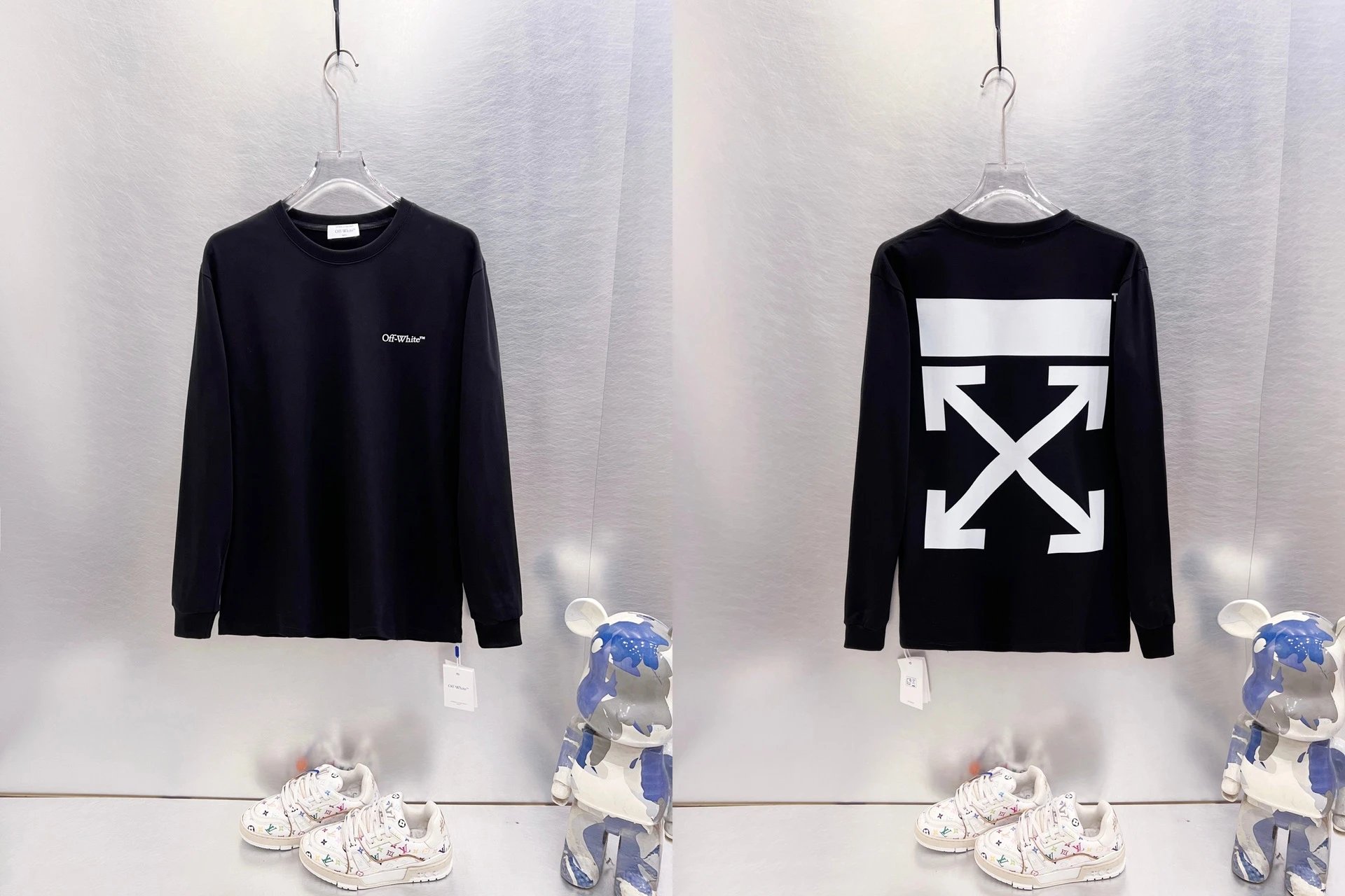 Off-White T-Shirts Long-Sleeve Graphic Arrow T-Shirt — 9638 Black