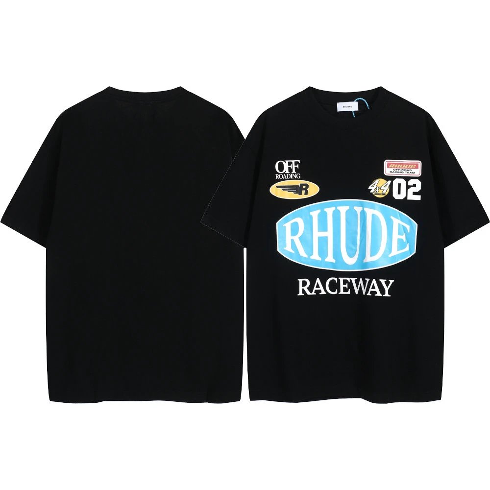 Rhude T-Shirts Graphic Print Short-Sleeve T-Shirt — 8044 black