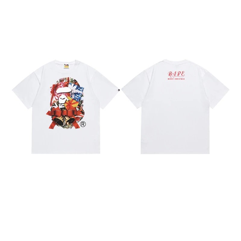 A BATHING APE T-Shirts Graphic Print T-Shirt — 113 white