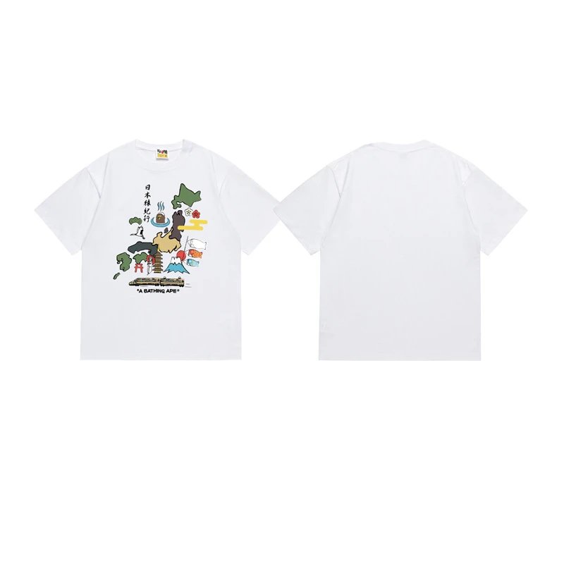 A BATHING APE T-Shirts Graphic Print T-Shirt — 128 white