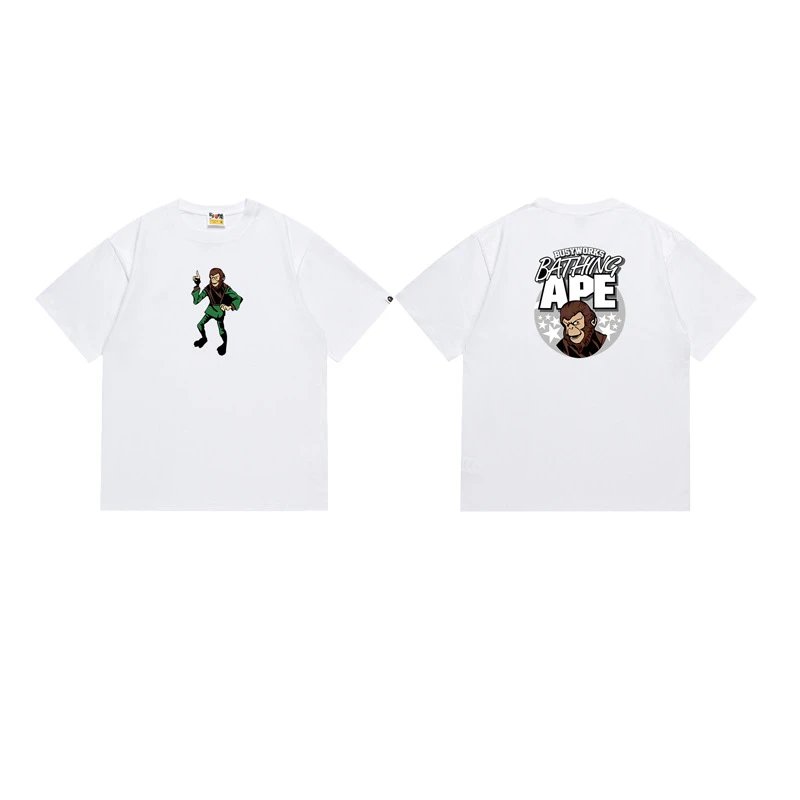 A Bathing Ape T-Shirts Short-Sleeve Graphic T-Shirt — 137 white
