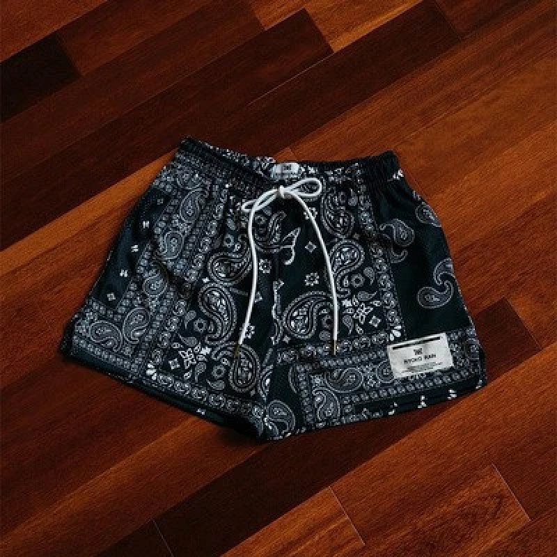 Ryoko Rain Monogram Mesh Shorts Black Brown Shorts