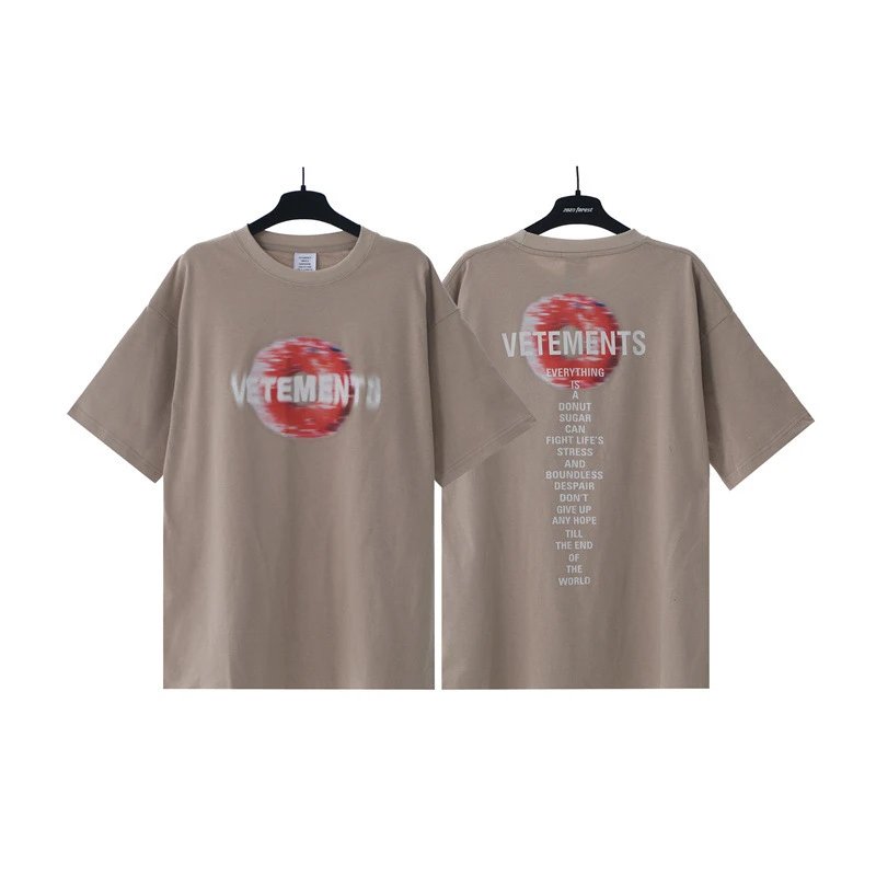 Vetements T-Shirts Washed graphic logo print — brown donut 7045