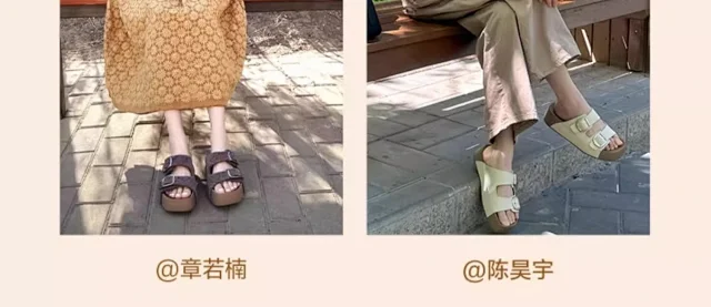 Unbranded Slippers Double-Buckle Platform Slide product detail image 3