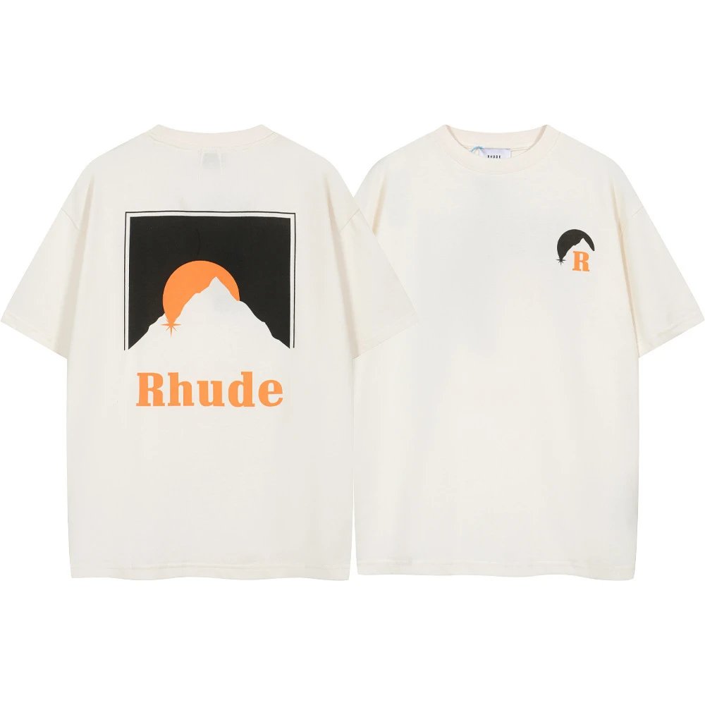 Rhude T-Shirts Graphic Print Short-Sleeve T-Shirt — 8036 white