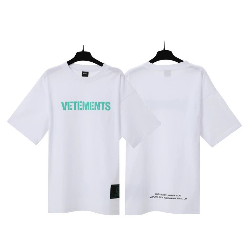 Vetements T-Shirts Washed graphic logo print — White Letter Label 7028