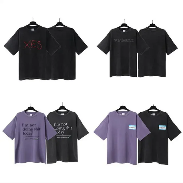Vetements T-Shirts Washed graphic logo print product detail image 5