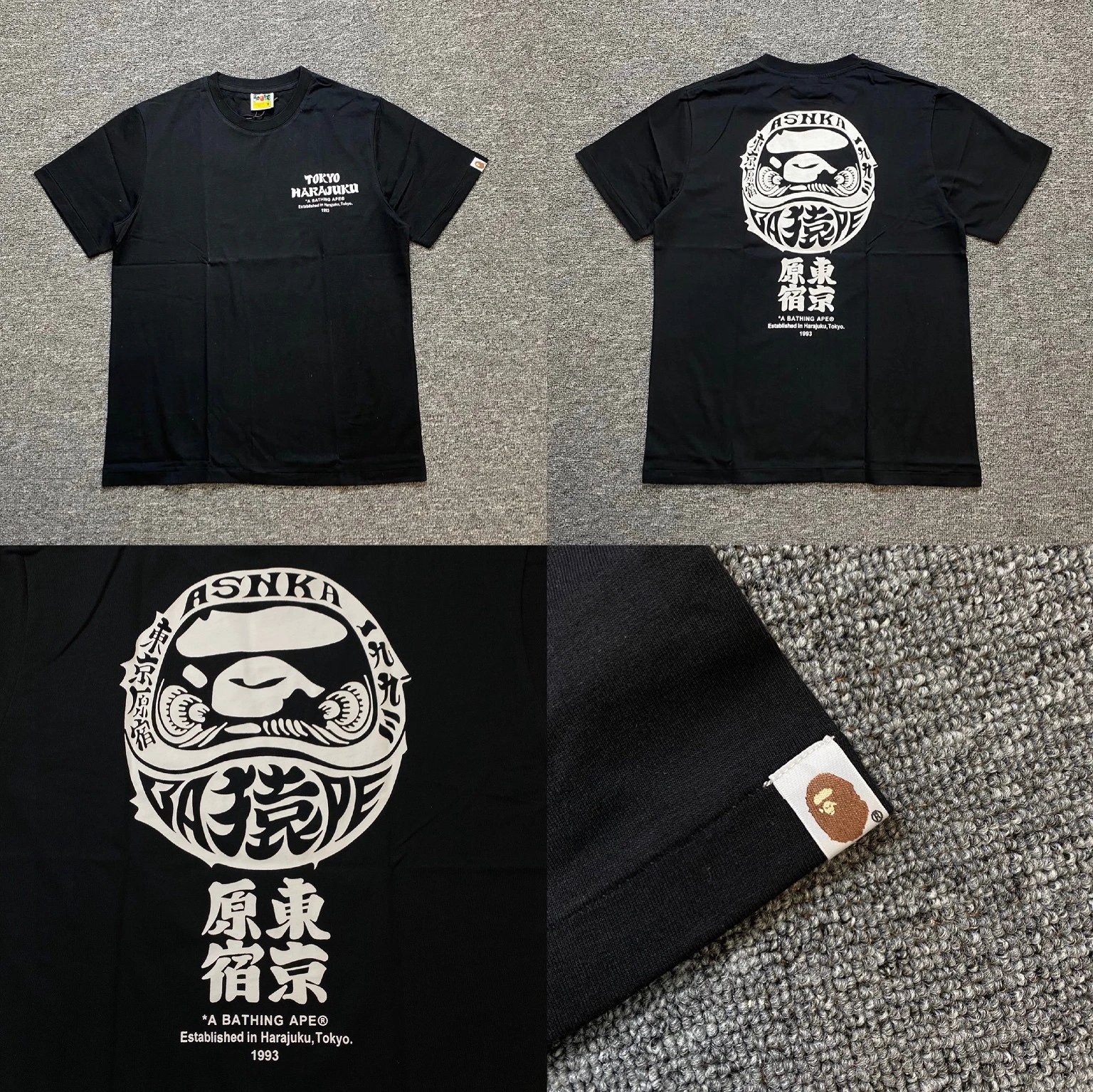 A Bathing Ape T-Shirts Short-Sleeve Head Graphic T-Shirt — 366 black
