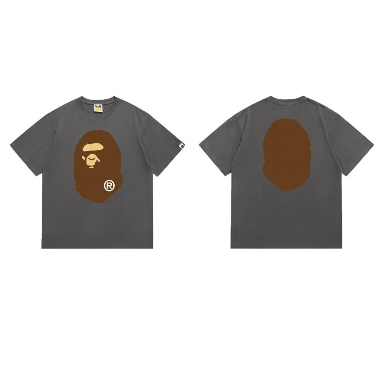 BAPE T-Shirts Short-Sleeve Ape Head Graphic — 175 Dark Gray