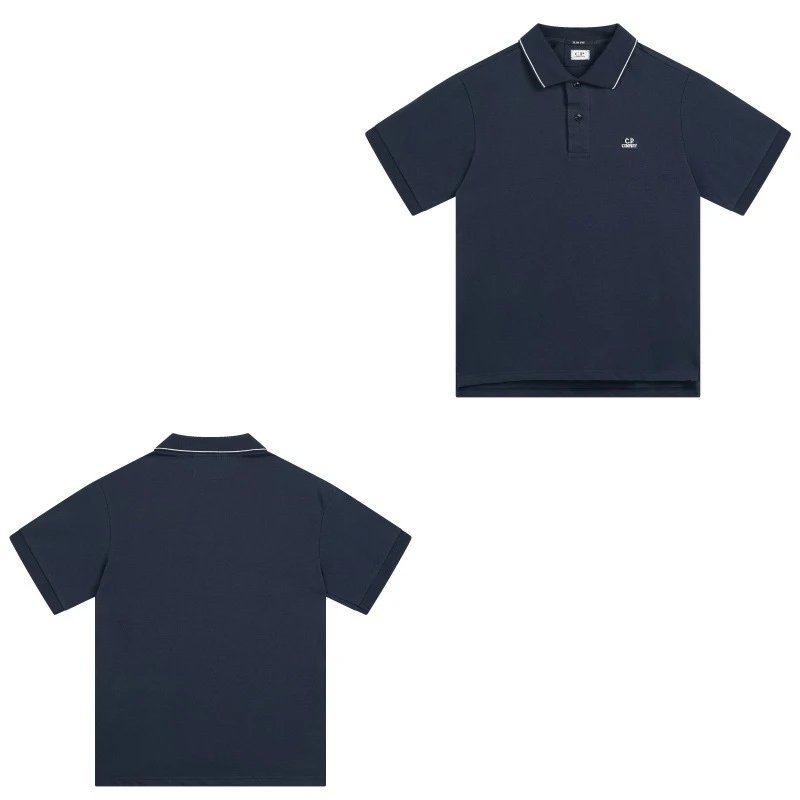 C.P. Company Shirts Short-Sleeve Polo Shirt — 018 Navy Blue