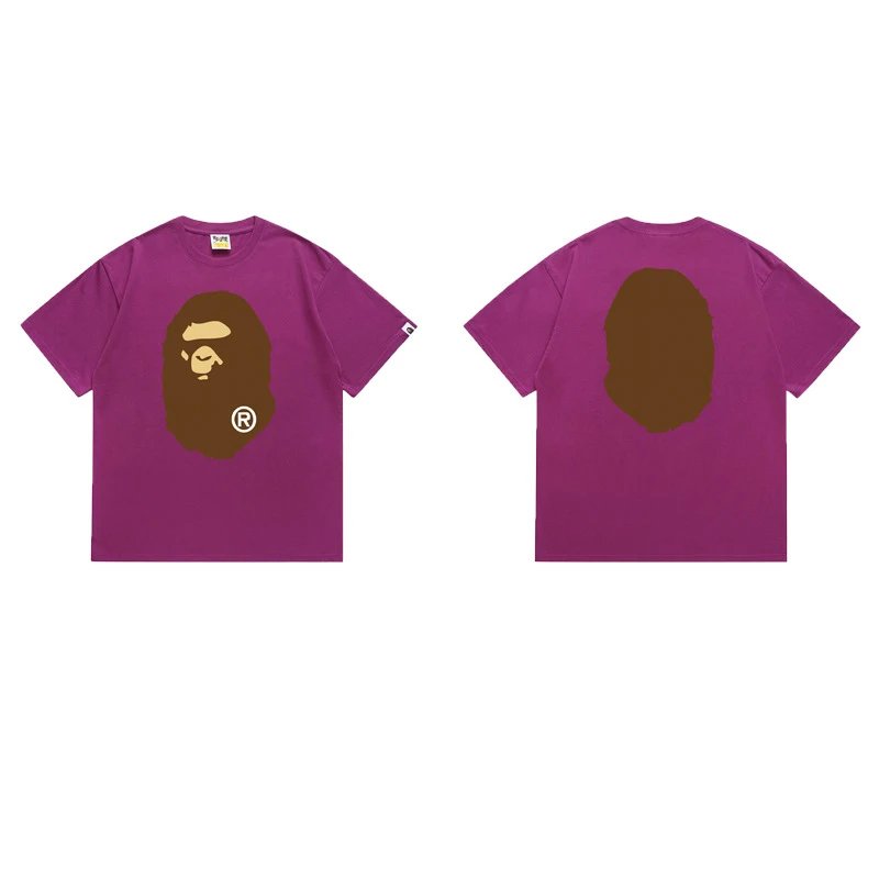 BAPE T-Shirts Short-Sleeve Ape Head Graphic — 175 purple
