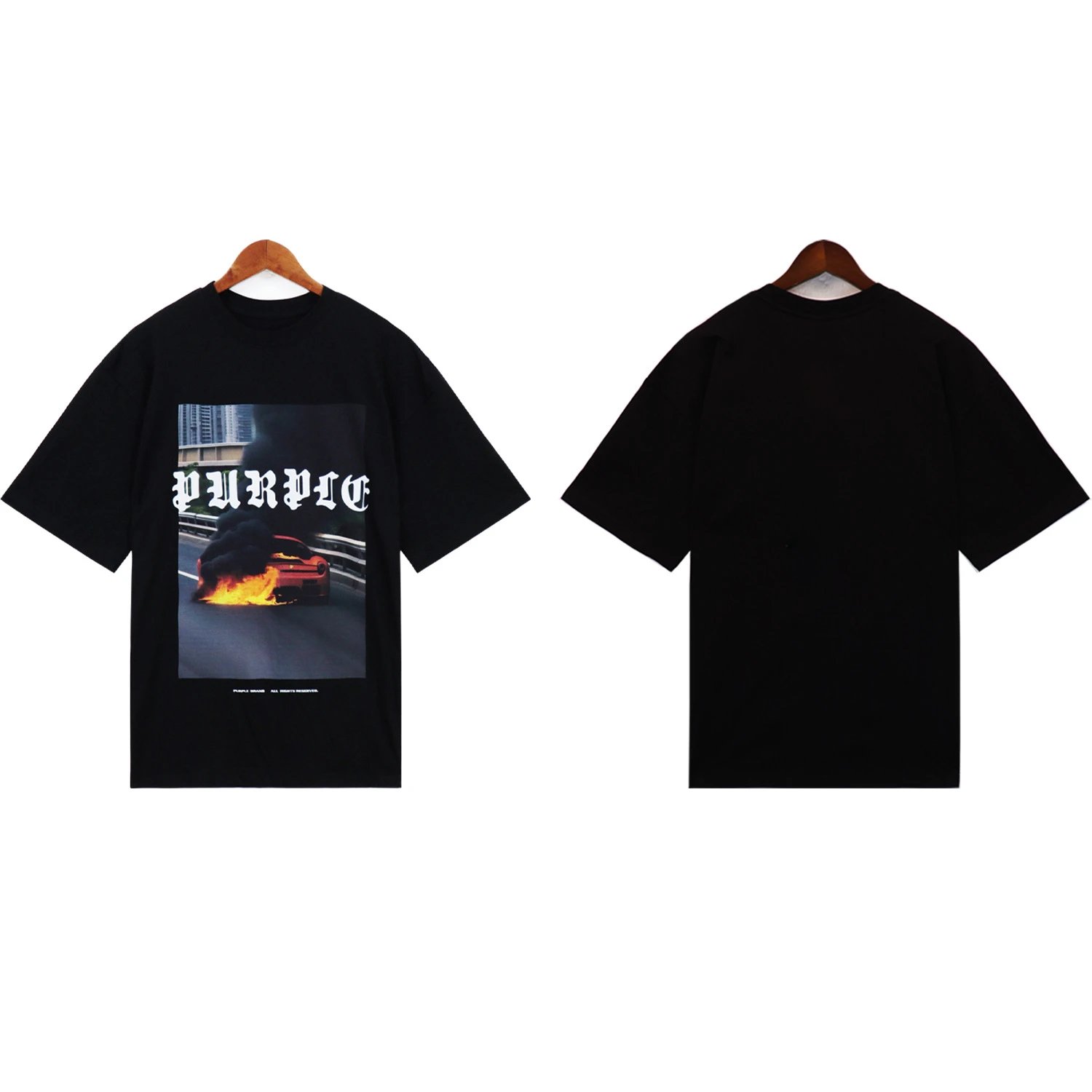 Purple Brand T-Shirts Graphic Print — 2343 Black
