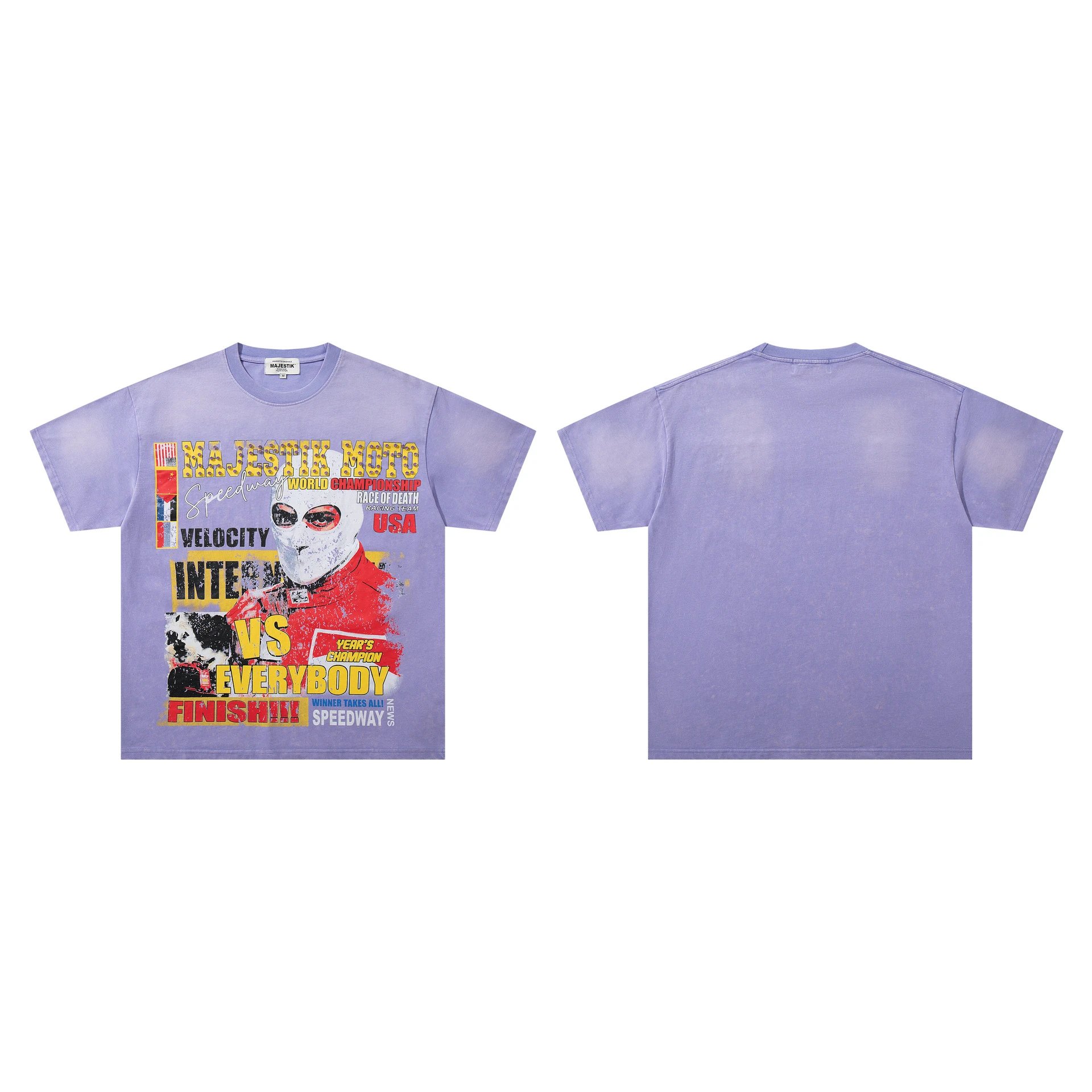 Majestik T-Shirts Graphic Print — M 2648 purple