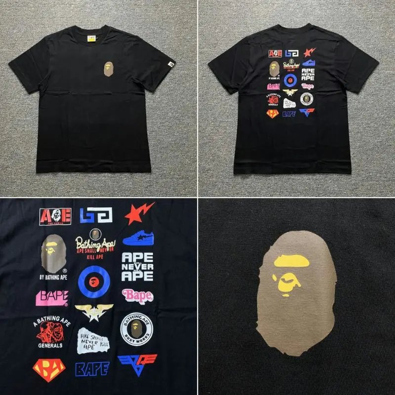 BAPE T-Shirts Short-Sleeve Graphic T-Shirt — XX140 black