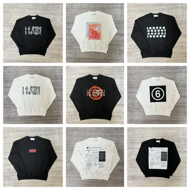 Maison Margiela Hoodies & Sweatshirts Crewneck sweatshirt with number-logo graphics product detail image 1