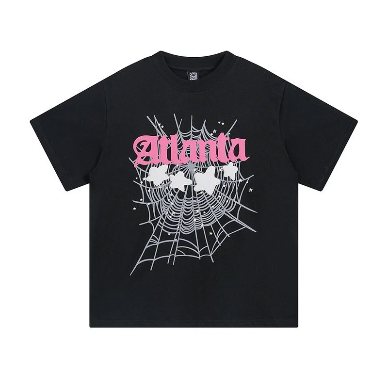 Sp5der T-Shirts Spiderweb Graphic Short-Sleeve T-Shirt — 69616 Black