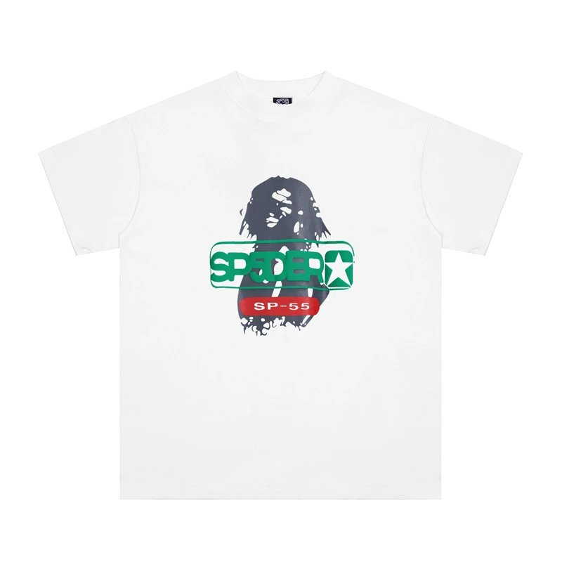Sp5der T-Shirts Spiderweb Graphic Short-Sleeve T-Shirt — 69613 white
